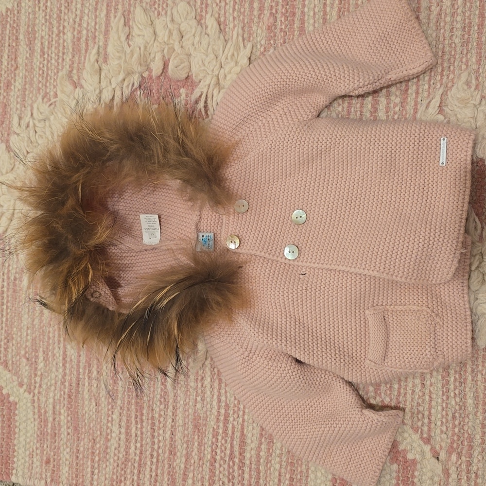 Baby knit fur jacket